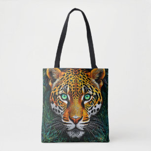 Leopard portrait tote bag