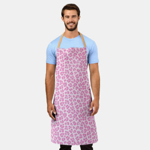 Leopard Preppy Pink Line Apron