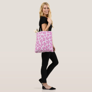 Leopard Preppy Pink Line Tote Bag