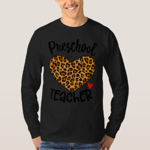 Leopard Preschool Teacher Back School Daycare Appr T-Shirt
