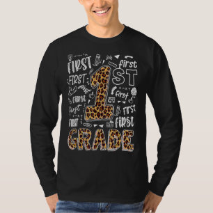Leopard Print 1st Grade Teacher Kids  Back To Scho T-Shirt