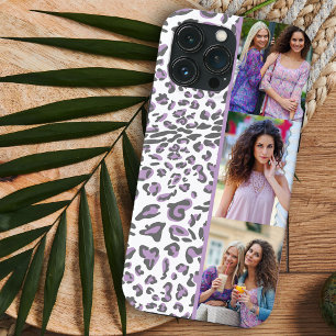 Leopard Print 3 Vertical Photo Lilac iPhone 13 Pro Max Case