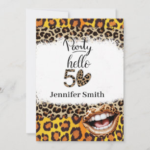 Leopard print 50th Birthday for Woman Invitation