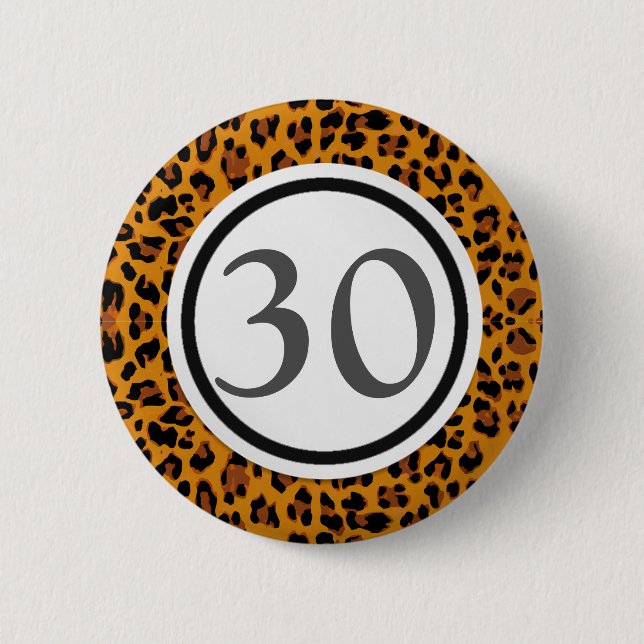 Leopard Print 6 Cm Round Badge (Front)