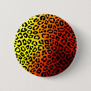 leopard print 6 cm round badge