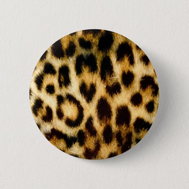 Leopard print 6 cm round badge (Front)