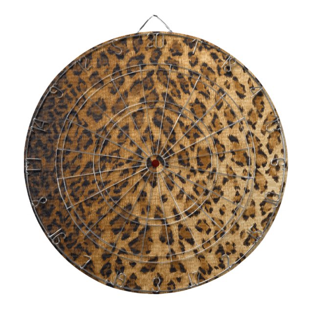 Leopard Print A monogram initials Dartboard (Front)