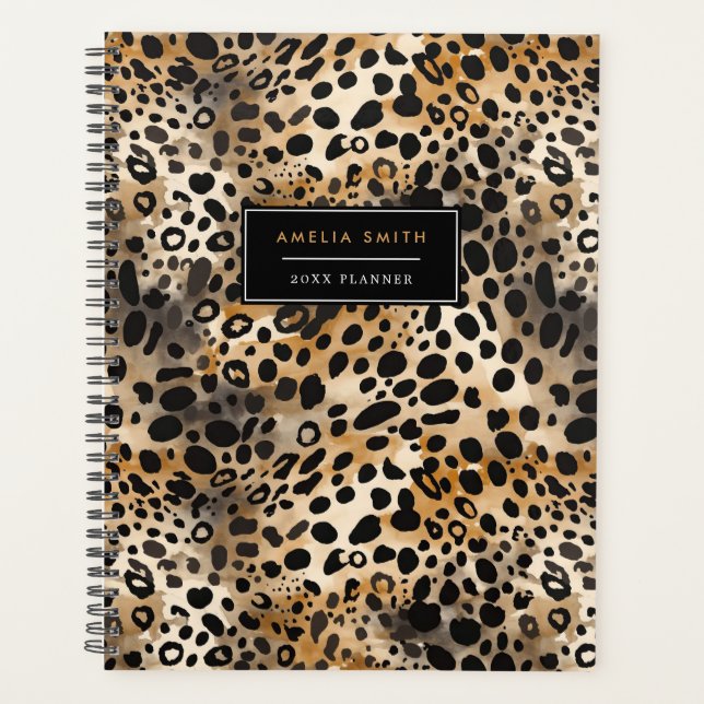 Leopard Print Add Name Planner (Front)