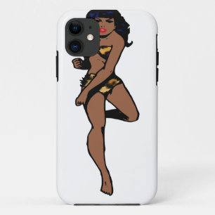 leopard print african pin up Case-Mate iPhone case
