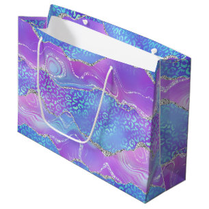 Leopard Print Agate Glam Abstract Stone Pattern Large Gift Bag