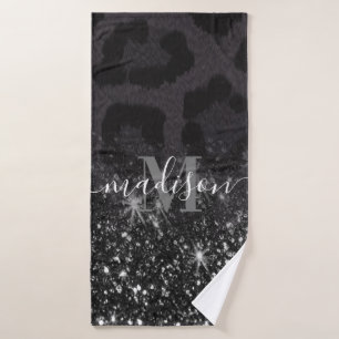 Leopard Print and Glitter Bath Towel
