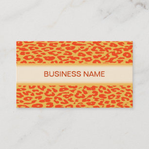 Leopard Print and Plain Yellow Business Card