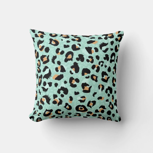 Leopard print, animal pattern cushion (Front)