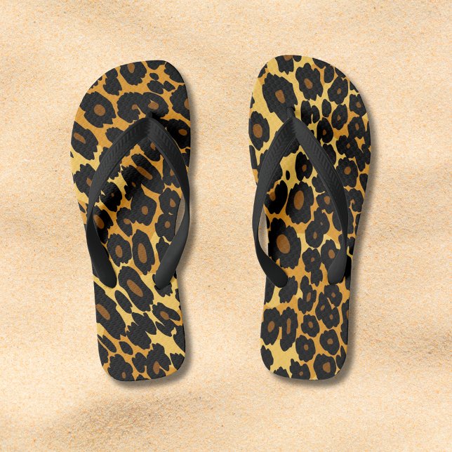 Leopard Print Animal Pattern Flip Flops (Creator Uploaded)