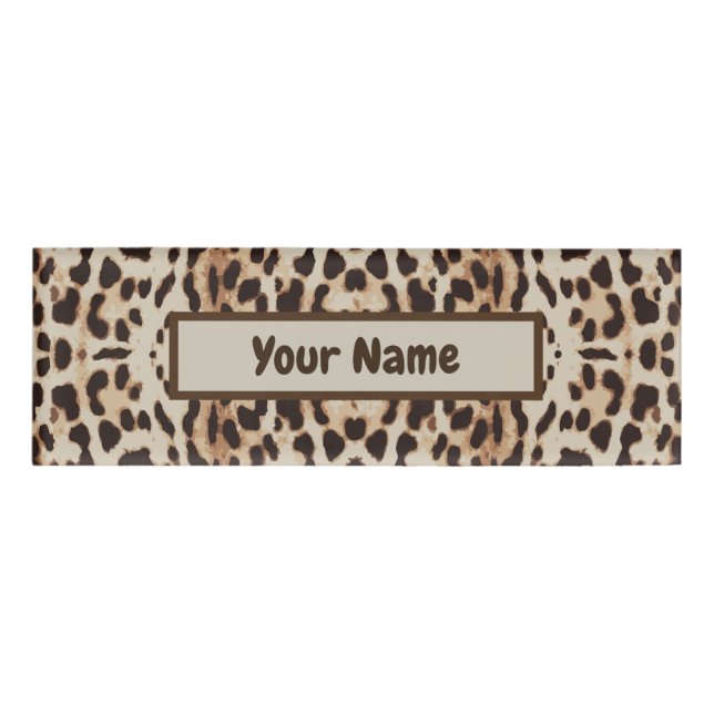 Leopard Print Animal Pattern Name Tag (Front)