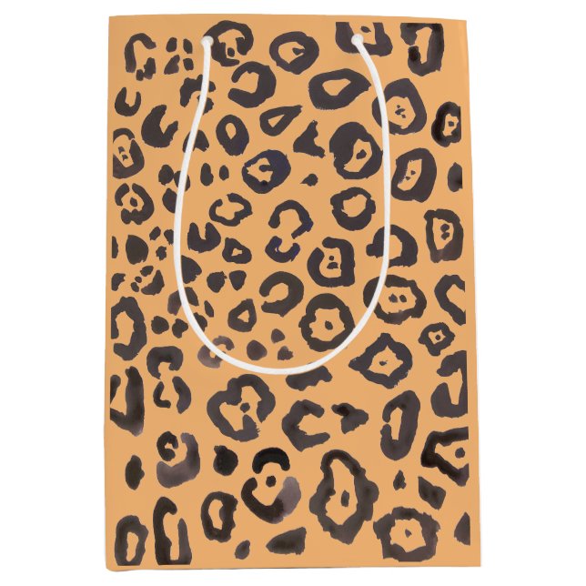 Leopard Print Animal Pattern Painting Medium Gift Bag (Front)