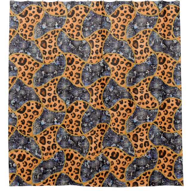 Leopard print animal pattern shower curtain (Front)