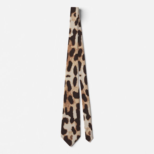 Leopard Print Animal Pattern Tie (Front)