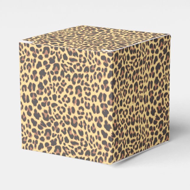 Leopard Print Animal Skin Pattern Favour Box (Front Side)