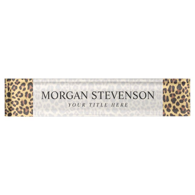 Leopard Print Animal Skin Pattern Nameplate (Front)