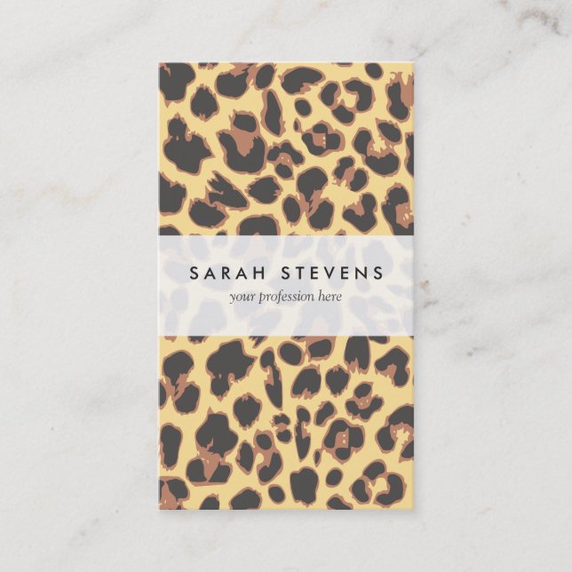 Leopard Print Animal Skin Patterns Business Card (Front)