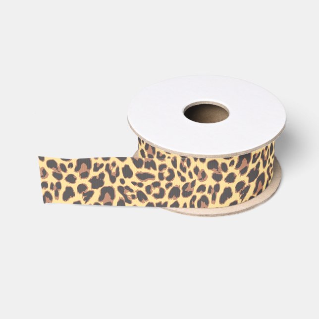 Leopard Print Animal Skin Patterns Grosgrain Ribbon (Spool)