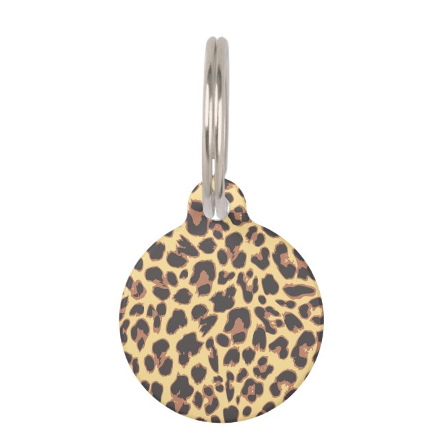 Leopard Print Animal Skin Patterns Pet Tag (Front)