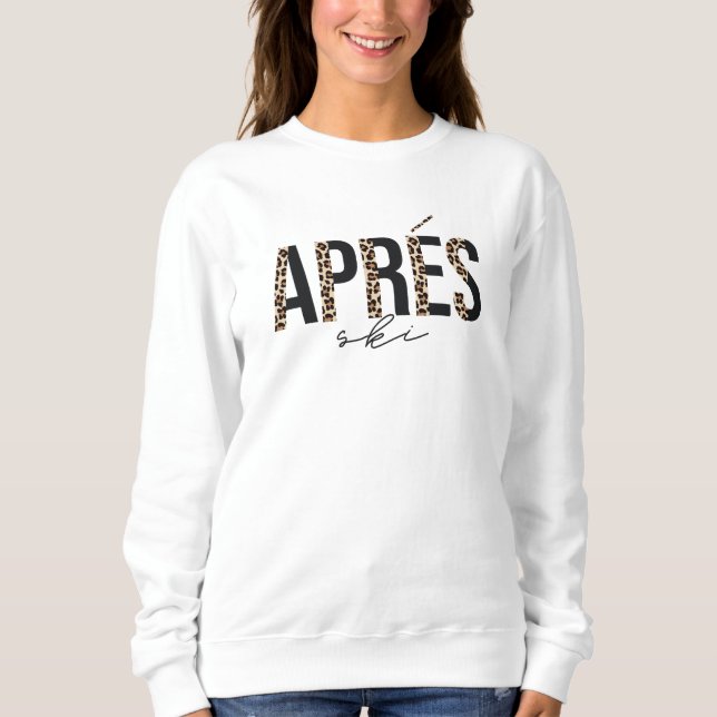 Leopard Print Après Ski Design Sweatshirt (Front)