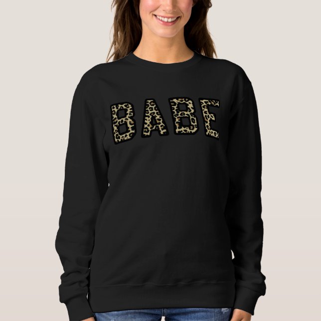 Leopard Print Babe Bridal Bachelorette Party Match Sweatshirt (Front)