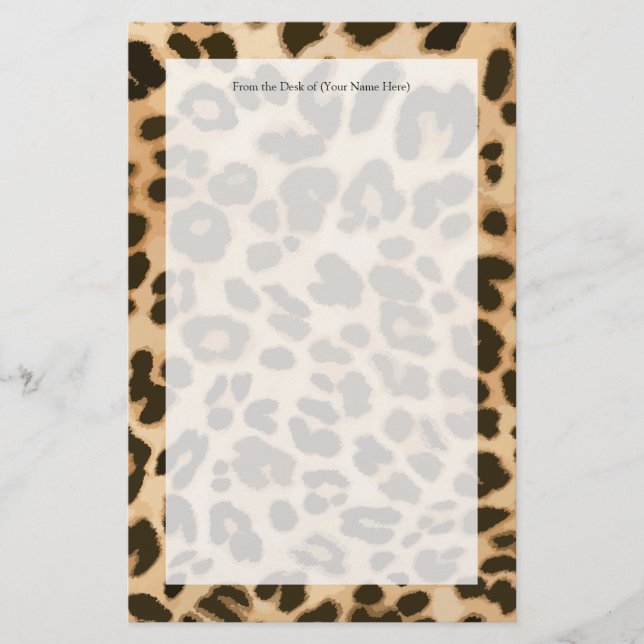 Leopard Print Background Stationery (Front)