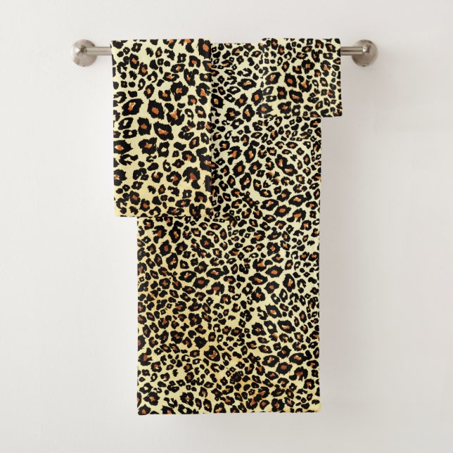Leopard Print Bath Towel Set (Insitu)