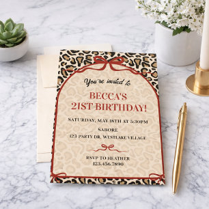 Leopard Print Birthday   Chic Animal Print  Invitation