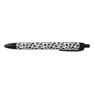 Leopard Print - Black and White Black Ink Pen
