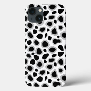 Leopard Print - Black and White iPhone 13 Case
