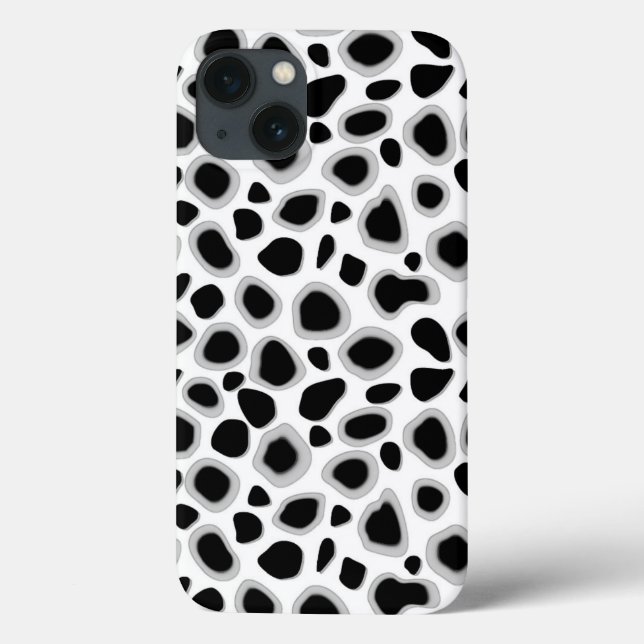 Leopard Print - Black and White Case-Mate iPhone Case (Back)