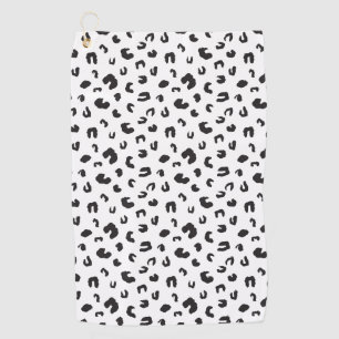 Leopard Print Black and White Golf Towel