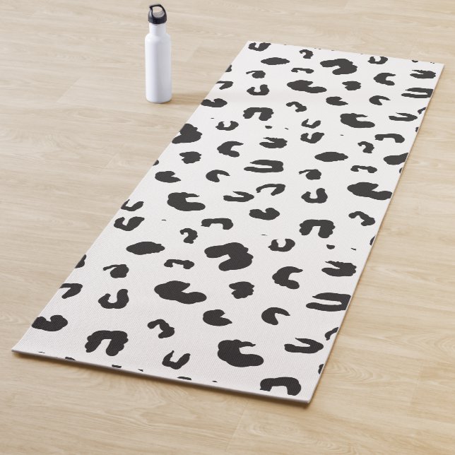 Leopard Print Black and White Yoga Mat (In Situ)