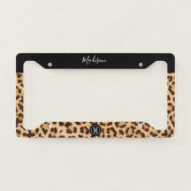 Leopard Print Black Brown Personalised Monogram