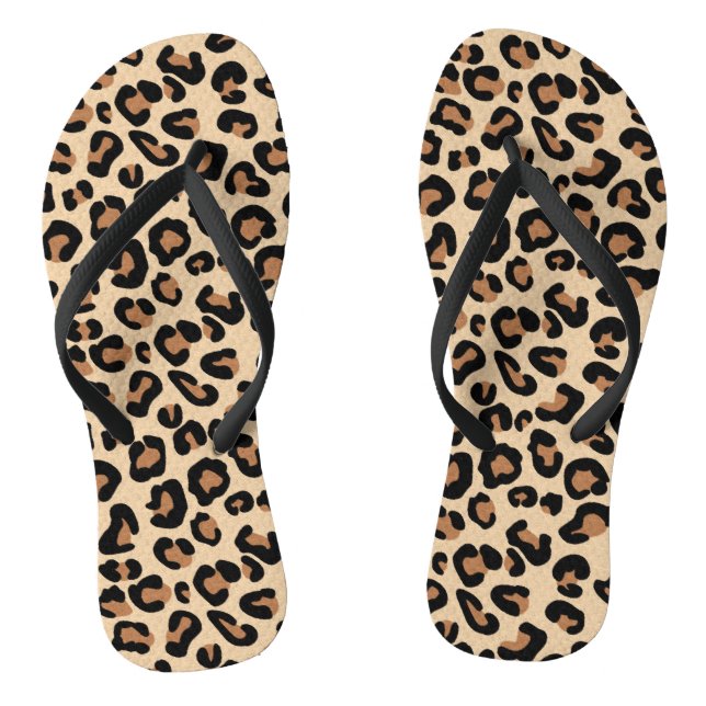 Leopard Print, Black, Brown, Rust and Tan Jandals (Footbed)