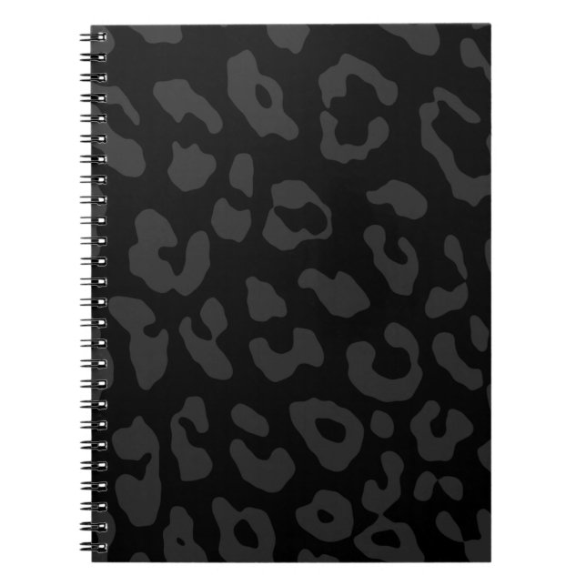 Leopard Print Black Notebook (Front)