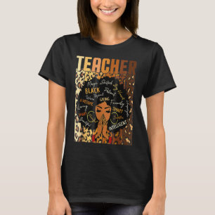Leopard Print Black Smart Teacher Afro Love Melani T-Shirt