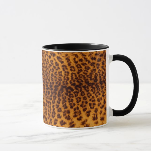 Leopard print black spotted Skin Texture Template Mug (Right)