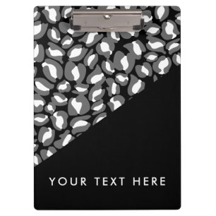 Leopard Print Black White Gold Your text here Clipboard