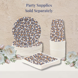 Leopard Print-Blue and Brown Paper Cups