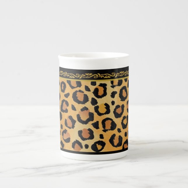 Leopard Print Bone China Mug (Front)