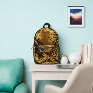 Leopard Print Bookbag - Trendy School & Travel Printed Backpack