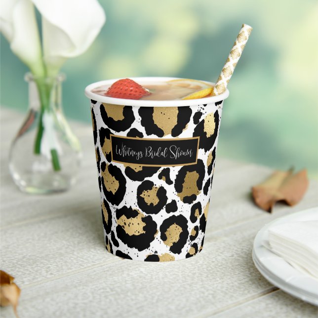 Leopard Print Bridal Shower Paper Cups (Insitu)