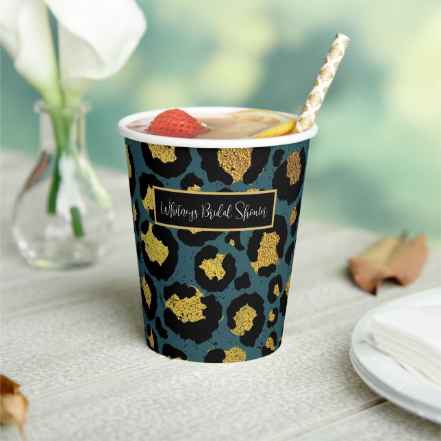 Leopard Print Bridal Shower Paper Cups (Insitu)