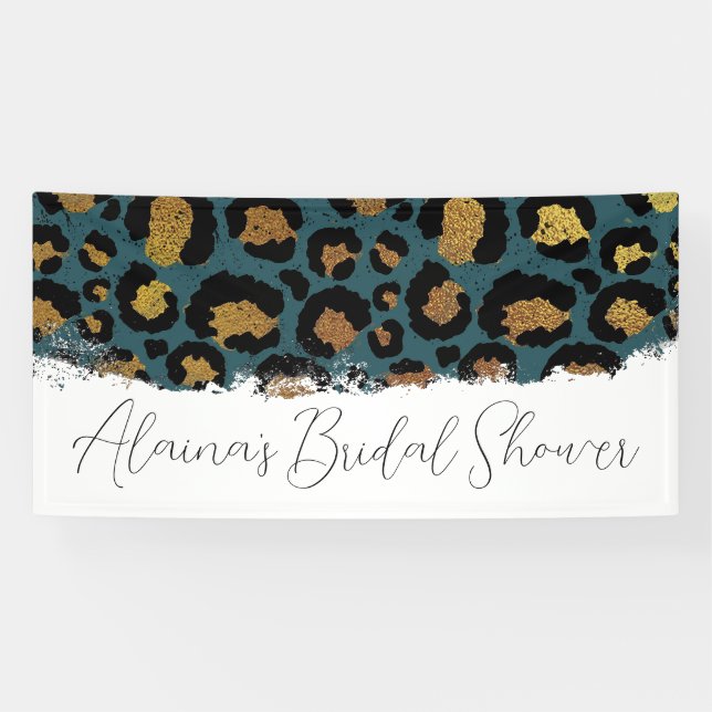 Leopard Print Bridal Shower Party Banner (Horizontal)