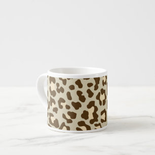 Leopard Print Brown, Tan, Peach Espresso Cup